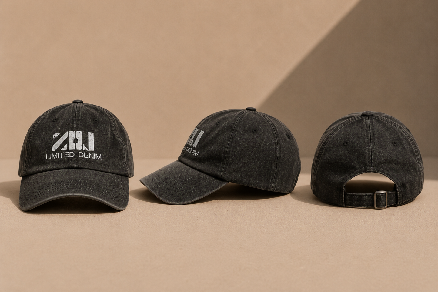 ZLLJ - Casquette Denim Noir